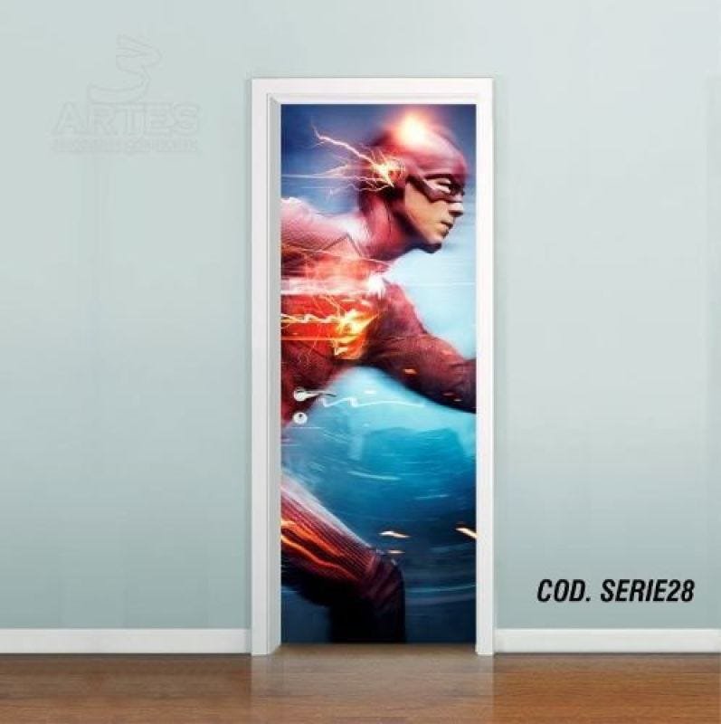 Adesivo De Porta The Flash Barry Allen #02 - 0,70x2,10m - 1