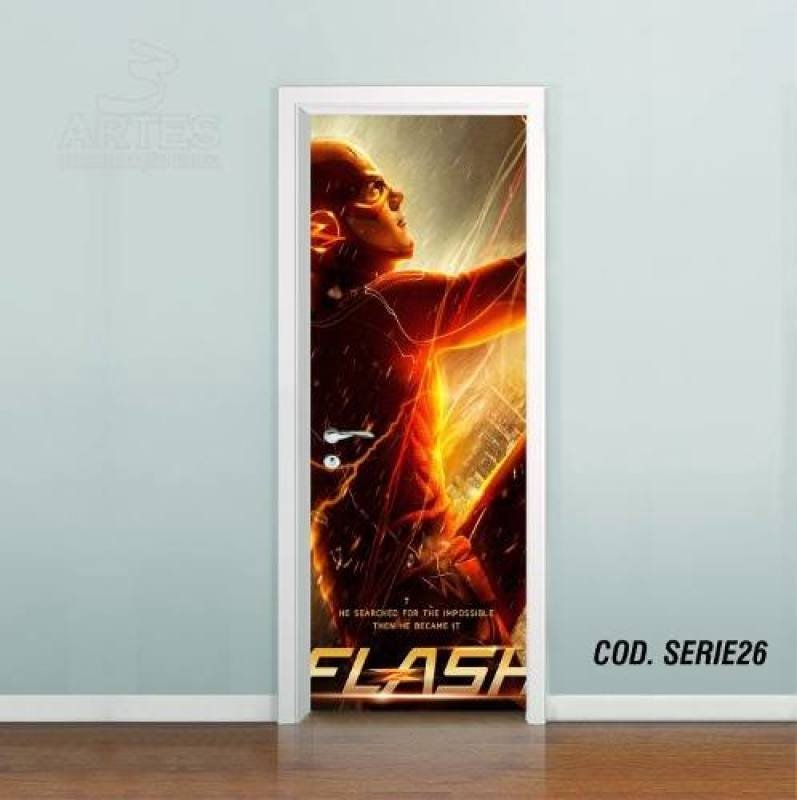 Adesivo De Porta The Flash Barry Allen #03 - 0,70x2,10m - 1