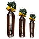 Ver imagem 1 de Vaso de Chão Decorativo Grande Mdf Penedo:preto/kit com 3 - 90x20cm, 75x20cm e 60x20cm