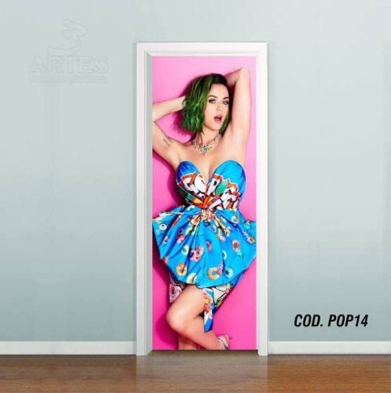Adesivo De Porta Katy Perry #02 - 0,80x2,10m - 1