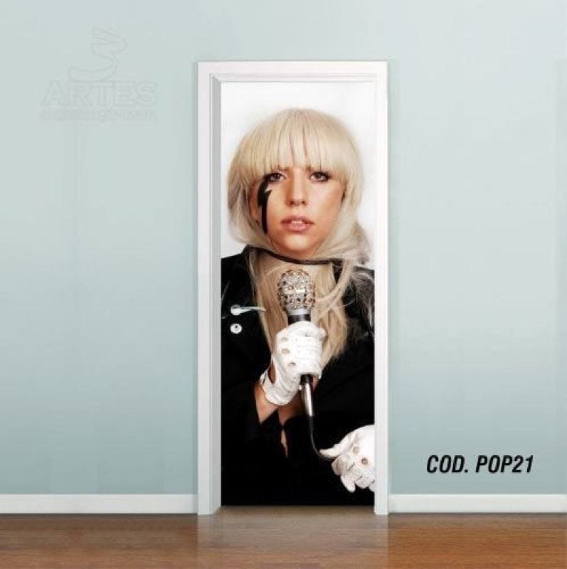 Adesivo De Porta Lady Gaga #03 - 0,80x2,10m - 1