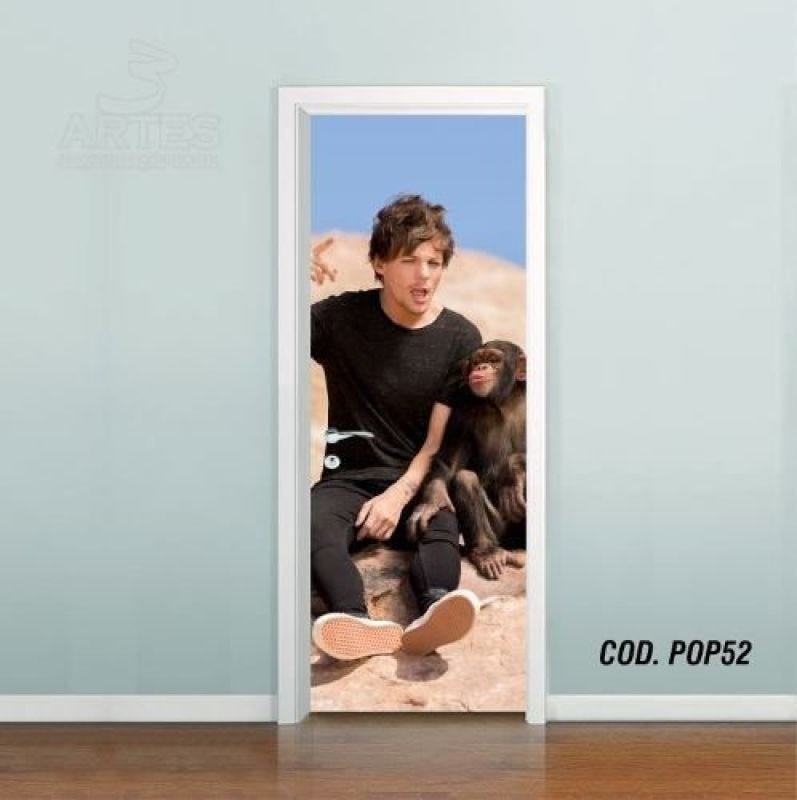 Adesivo De Porta One Direction Louis #03 - 0,80x2,10m - 1