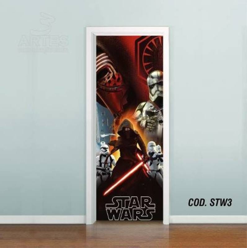 Adesivo De Porta Star Wars - Despertar Força - 0,80x2,10m - 1