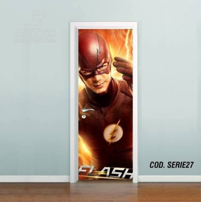 Adesivo De Porta The Flash Barry Allen #01 - 0,80x2,10m - 1