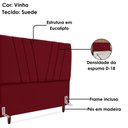 Ver imagem 4 de Cabeceira Queen 160 Cm com Frame Belgica Suede Vinho Artte