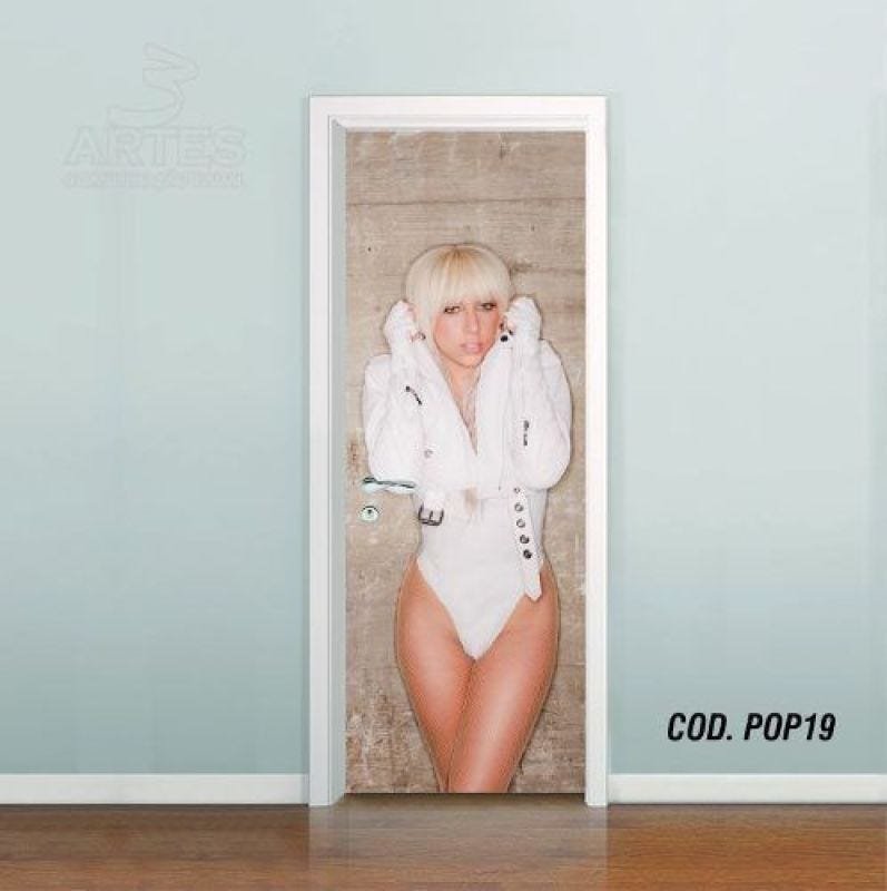 Adesivo De Porta Lady Gaga #01 - 0,90x2,10m - 1