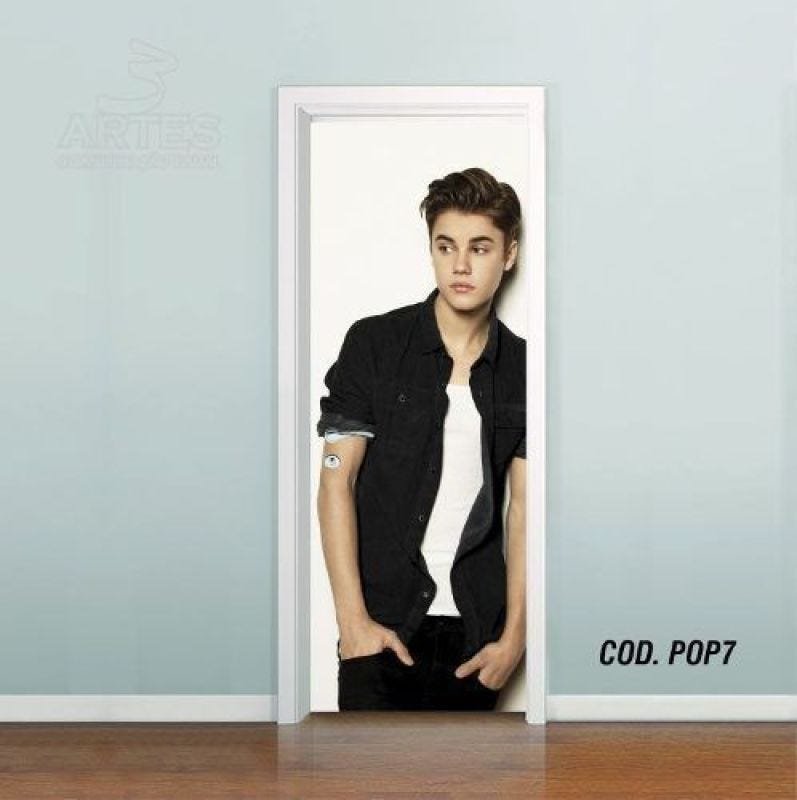 Adesivo De Porta Justin Bieber #01 - 0,90x2,10m - 1