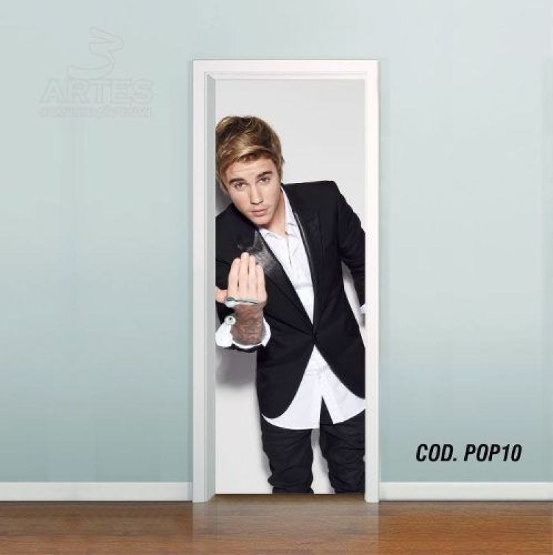 Adesivo De Porta Justin Bieber #04 - 0,90x2,10m - 1
