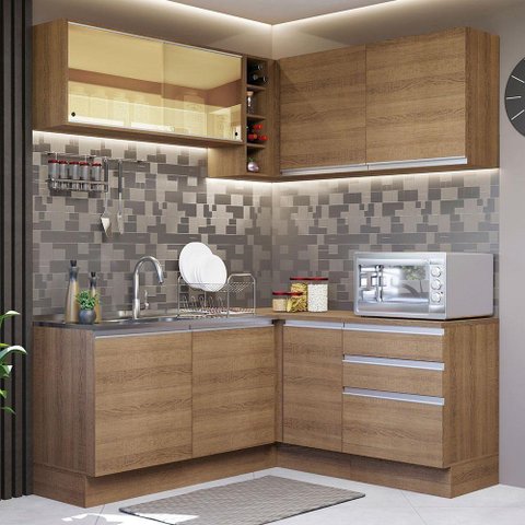 Cozinha Completa 329002 Com Armário E Balcão RusticRustic