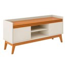 Ver imagem 5 de Conjunto Buffet 4 Portas e Rack para Tv 50 Polegadas Ripado 136cm - Vianossa - Off White/cedro
