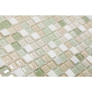 Pastilha de Vidro 30x30 com Pedras Naturais e Metais Cristal Fit