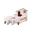 Ver imagem 2 de Cama Infantil Belíssima Branca Mel e Preto com 02 Luminárias e Colchão Divaloto