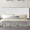 Painel Suspenso Turim 140cm Casal Quarto Luxo Cama Box Suede Branco - D House Decor - 1