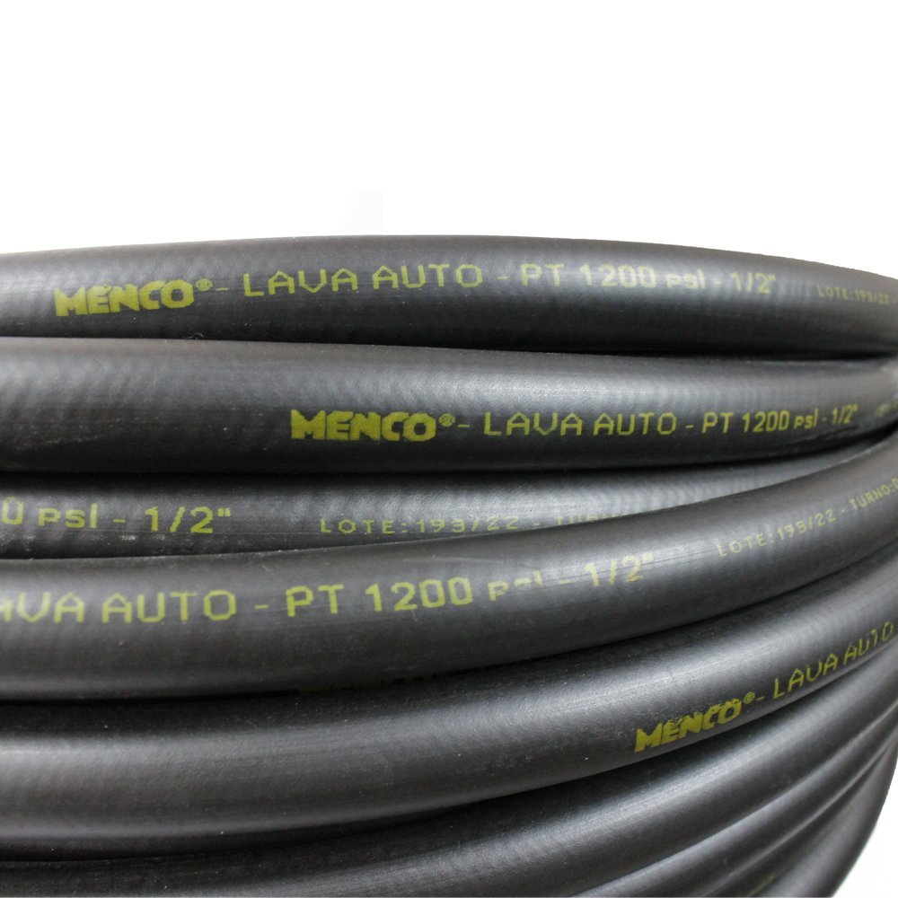 Mangueira Lava Jato Auto Lona Dupla 1200psi 1/2 Preta - 10m - 4