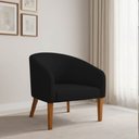 Ver imagem 1 de Poltrona Sala Decorativa Stella Pé Madeira Trapézio Castanho Veludo D03 - D’Rossi