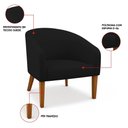 Ver imagem 3 de Poltrona Sala Decorativa Stella Pé Madeira Trapézio Castanho Veludo D03 - D’Rossi