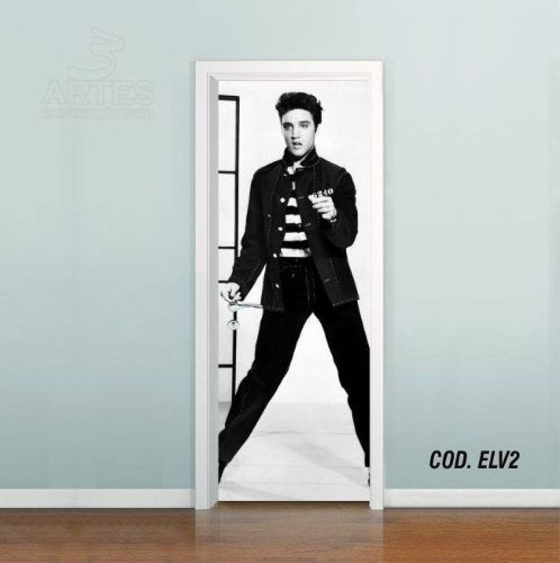 Adesivo De Porta Elvis Presley - Rei Rock #02 - OUTRA MEDIDA - 1