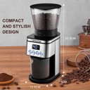 Ver imagem 7 de Amzchef Moedor de Café Cônico com 30 Ajustes e Tela de Led (prata)