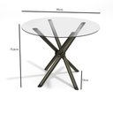 Ver imagem 4 de Kit Conjunto Mesa Redonda 4 Cadeiras 95 X 95 Cm Sala de Jantar Cozinha Vidro Metal Bronze Preto