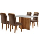 Ver imagem 6 de Mesa Olímpia 120cm Mdf Vidro Canto Copo Com 4 Cadeiras
