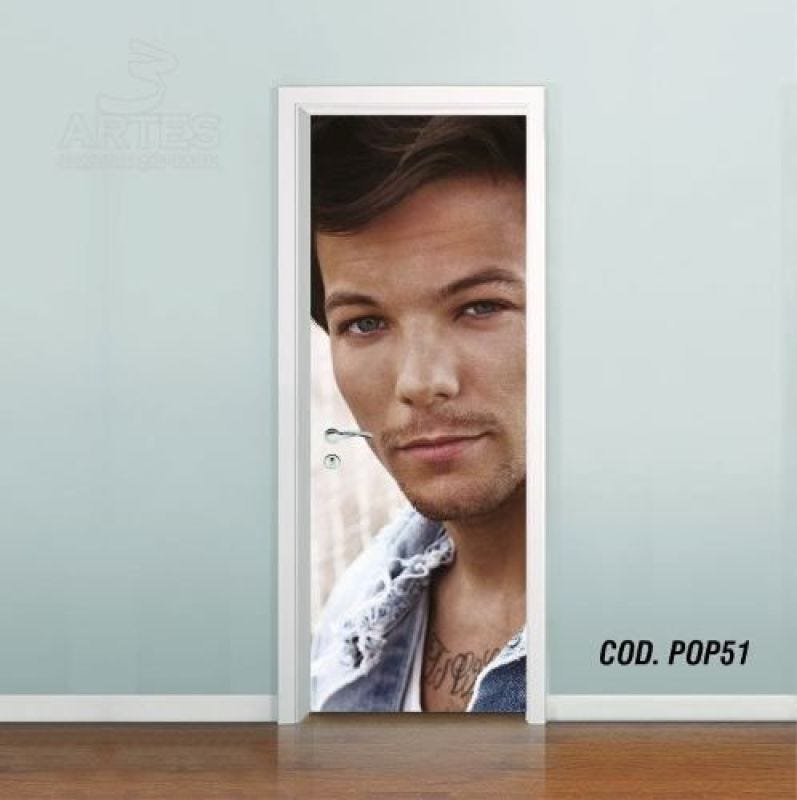 Adesivo De Porta One Direction Louis #02 - OUTRA MEDIDA - 1