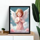 Ver imagem 1 de Quadro Infantil Anjinha Rezando 33x24cm:moldura Branca