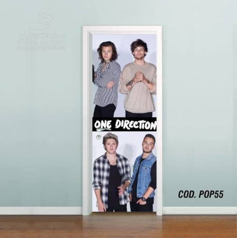 Adesivo De Porta One Direction 1D #01 - 0,60x2,10m - 1