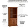 Estante Livreiro 2 Portas 100% Madeira Imperial Imbuia Fosco - 3