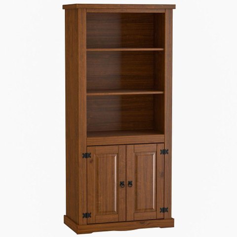 Estante Livreiro 2 Portas 100% Madeira Imperial Imbuia Fosco