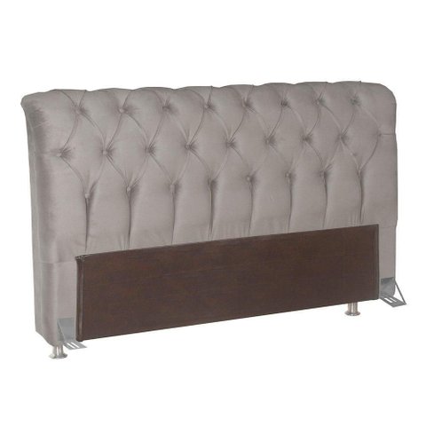 Cabeceira p/Cama Box Queen B/Pastor Estofada Veludo Creme