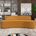 Ver imagem 2 de Sofá 5 Lugares Curvo Sala de Estar Living Cancún D02 Bouclê Mostarda 300cm Pb-03 - Lyam Decor