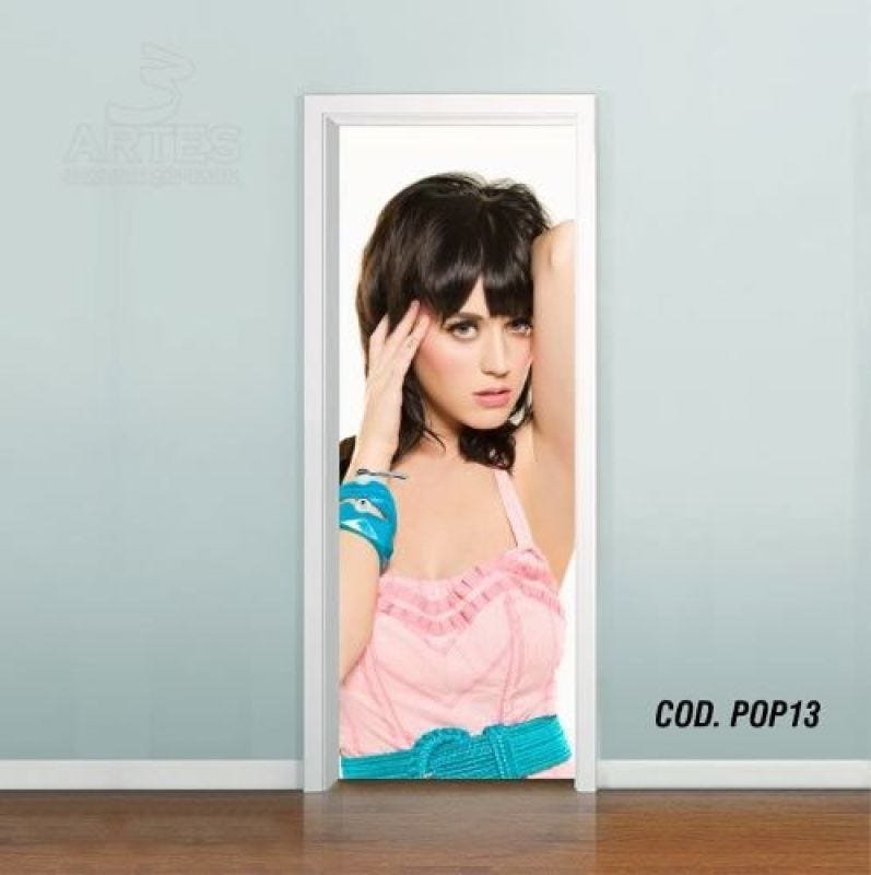 Adesivo De Porta Katy Perry #01 - 0,80x2,10m - 1