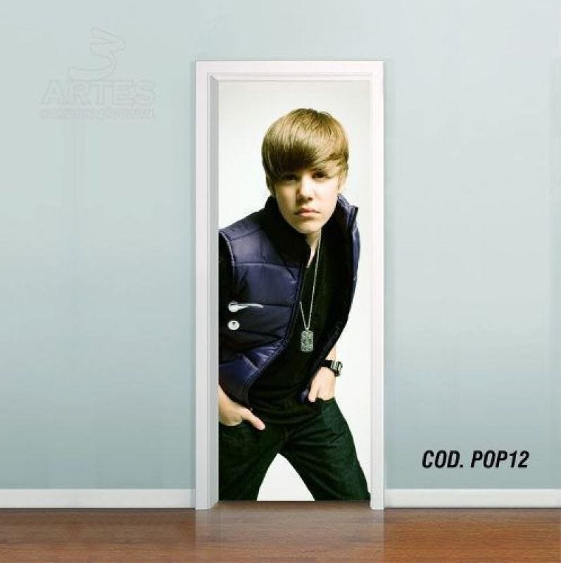 Adesivo De Porta Justin Bieber #06 - 0,80x2,10m - 1
