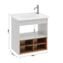 Ver imagem 5 de Gabinete Armario de Banheiro Alice com Nichos e Cuba - Branco Cedro