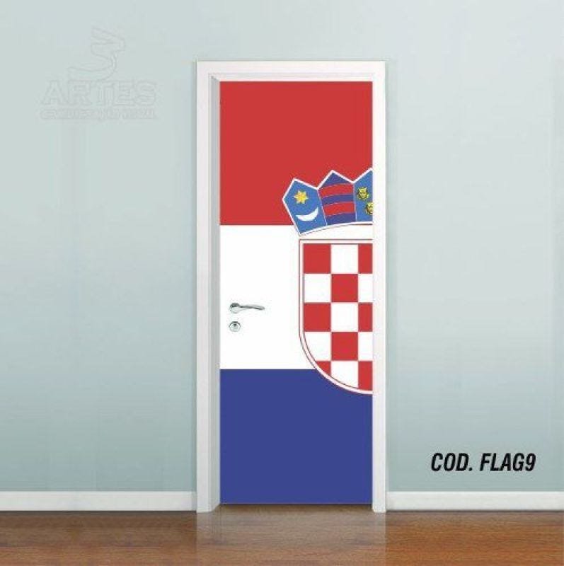 Adesivo De Porta Bandeira Croácia - 1,00x2,10m - 1