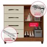 Cômoda 2 Portas 4 Gavetas com Sapateira e Cabideiro Dubai Plus Imop Cinamomo/off White - 7