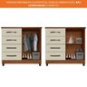 Cômoda 2 Portas 4 Gavetas com Sapateira e Cabideiro Dubai Plus Imop Cinamomo/off White - 9