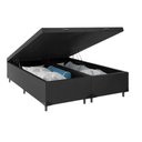 Ver imagem 4 de Cama Box Bau Bipartido Casal Suede Premium Santo Box Bipartido 47x138x188:preto