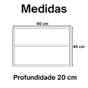 Ver imagem 3 de Nicho Decorativo Retangular com Prateleira 60x40x20 Mdf Plancasa:off White