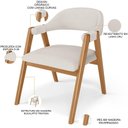 Ver imagem 7 de Kit 06 Cadeiras de Jantar e Estar Living Estofada Nadja L02 Linho Cru