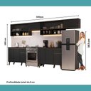 Ver imagem 7 de Armário de Cozinha Completa Atlanta Celine 12 Portas MDP 330cm Preto Touch Móveis Carraro