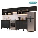 Ver imagem 3 de Armário de Cozinha Completa Atlanta Celine 12 Portas MDP 330cm Preto Touch Móveis Carraro