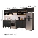 Ver imagem 4 de Armário de Cozinha Completa Atlanta Celine 12 Portas MDP 330cm Preto Touch Móveis Carraro