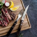 Ver imagem 2 de Kit 12 Garfos de Mesa Tramontina Polywood Inox Cabo Castanho