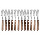 Ver imagem 1 de Kit 12 Garfos de Mesa Tramontina Polywood Inox Cabo Castanho