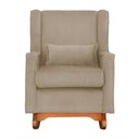 Ver imagem 3 de Poltrona Amamentação Balanço Aurora Suede Cappuccino - Lm Decor