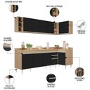 Ver imagem 3 de Armário de Cozinha Modulado de Canto Esquerdo 5 Peças Cp53 Balcão com Tampo Castanho/preto - Lumil L