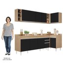 Ver imagem 5 de Armário de Cozinha Modulado de Canto Esquerdo 5 Peças Cp53 Balcão com Tampo Castanho/preto - Lumil L