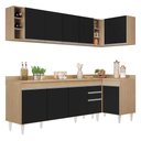 Ver imagem 1 de Armário de Cozinha Modulado de Canto Esquerdo 5 Peças Cp53 Balcão com Tampo Castanho/preto - Lumil L