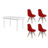 Kit Mesa de Jantar França 110x80 Branca+ 4 Cadeiras Charles Eames Botonê - 1